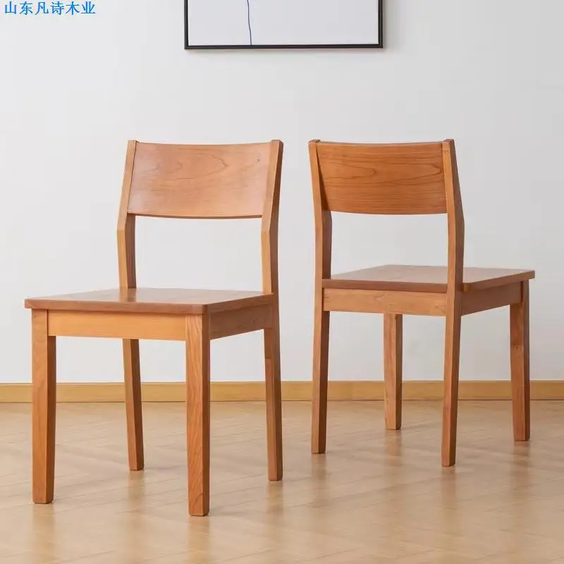 Solid wood cherry wood dining chair book desk household small apartment black walnut office chair