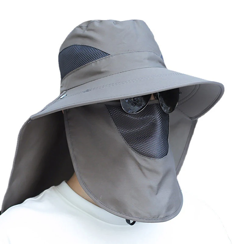 Summer Sun Hats UV Protection Outdoor Hunting Fishing Cap for Men Women Hiking Camping Visor Bucket Hat Removable Fisherman Hat image 5