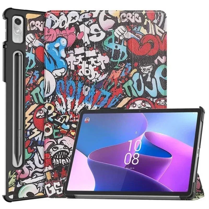 Fall für Lenovo Tab P12 12,7 Zoll 12,7 leichte Tri-Folding-Ständer Leder Tablet-Abdeckung für Xiaoxin Pad Pro 12 7 tb371fc