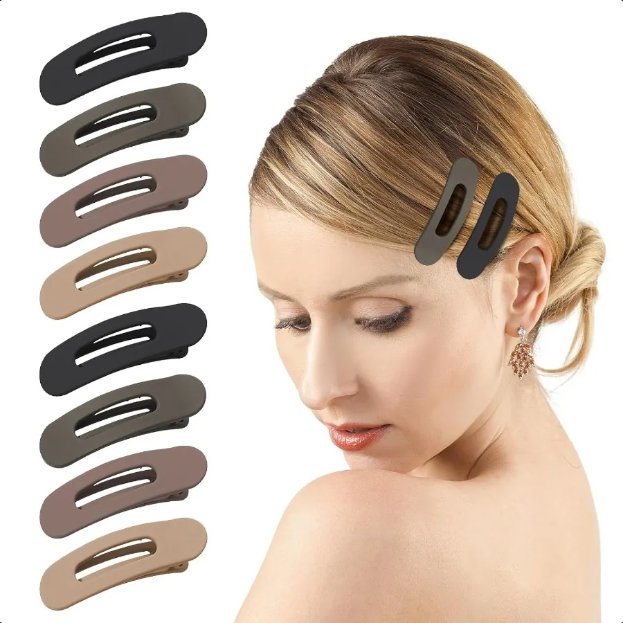 

Small Flat Hair Clips for Women Lay Down Clips for Thin Hair Accories 8pack