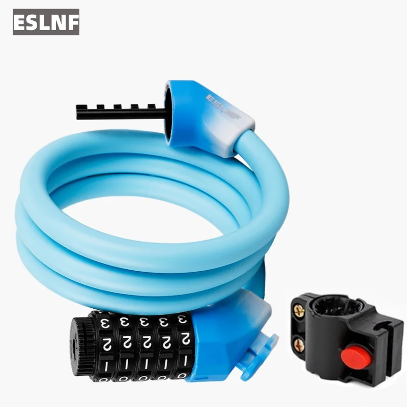 ESLNF Anti-Theft Bike Cable Lock for MTB Road Bikes Password-Protected Safety Lock for Scooters Motorcycles Bicycle Accessories