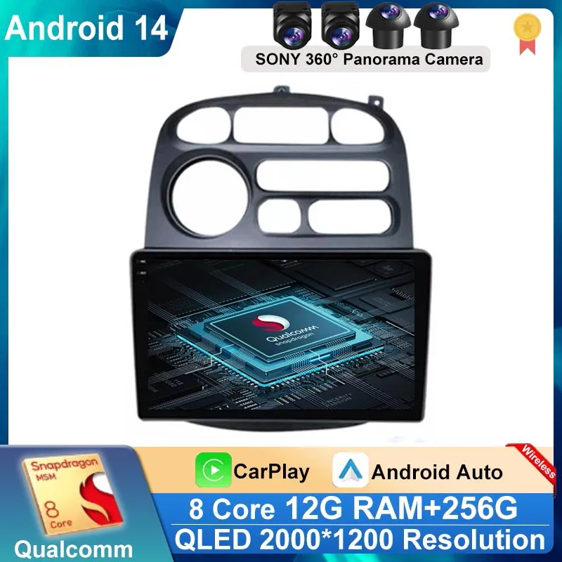 Android 14 Auto For JAC Refine M1 2012 - 2015 For Hyundai H1 A1 1997 - 2007 AI Voice Wireless CarPlay Android Radio Head Unit