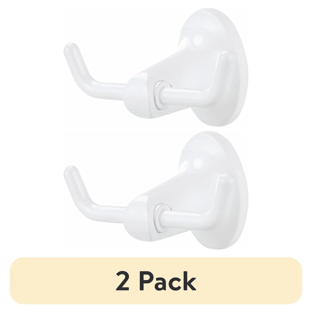 Confezione da 2 ganci ovali in acciaio per accappatoio, ganci per asciugamani a parete, facile installazione, hardware incluso, design versatile, capacità di peso di 6,6 libbre