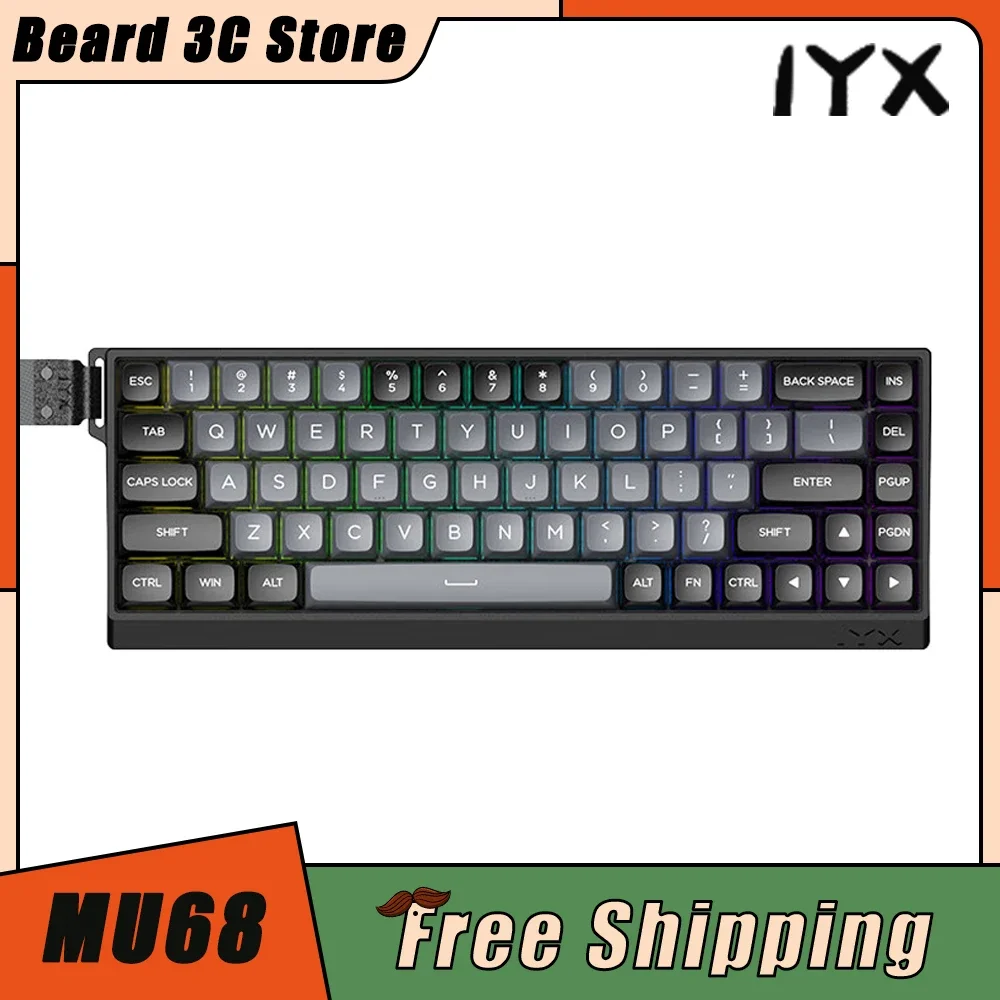 

IYX MU68 Magnetic Switch Gaming Keyboard Aluminum Alloy 8000Hz Quick Trigger RGB Hot Swap Mechanical Keyboard Pc Gamer Varolant