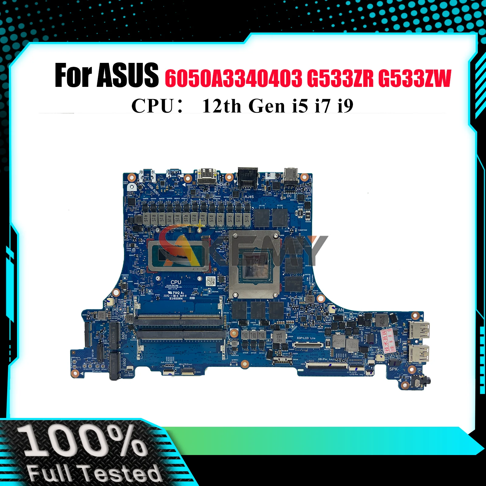 

6050A3340403 Laptop Motherboard For ASUS ROG Strix SCAR 15 G533ZR G533ZM G533ZW G533Z Mainboard With 12th Gen i5 i7 i9 tests OK