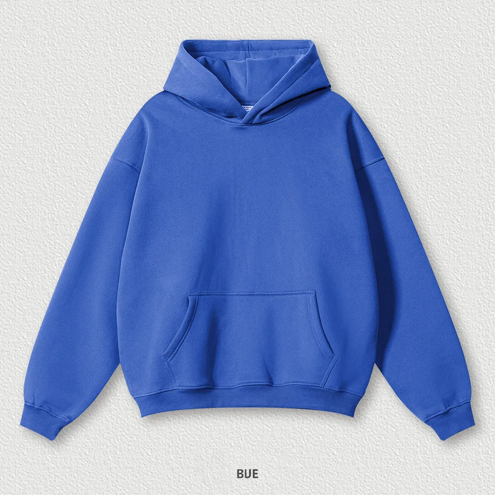 Custom LOGO Men\'s 2024 Autumn and Winter 24 colors Youth 345G Cotton Polyester Fleece Hooded Loose Sports Suit Casual Neutral