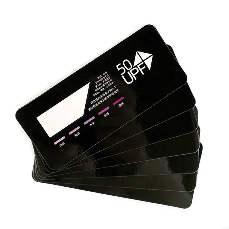 A6HD Test UV UV Indicador tarjeta UV UPF50+ Tarjeta prueba Color profundo para más fuerte