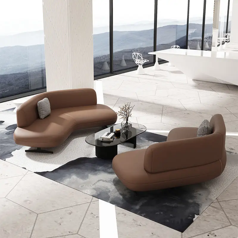 Leather Art Sofa Sales Office Hotel Lobby Lobby Business Reception Bank Rest Area Waiting Sofa