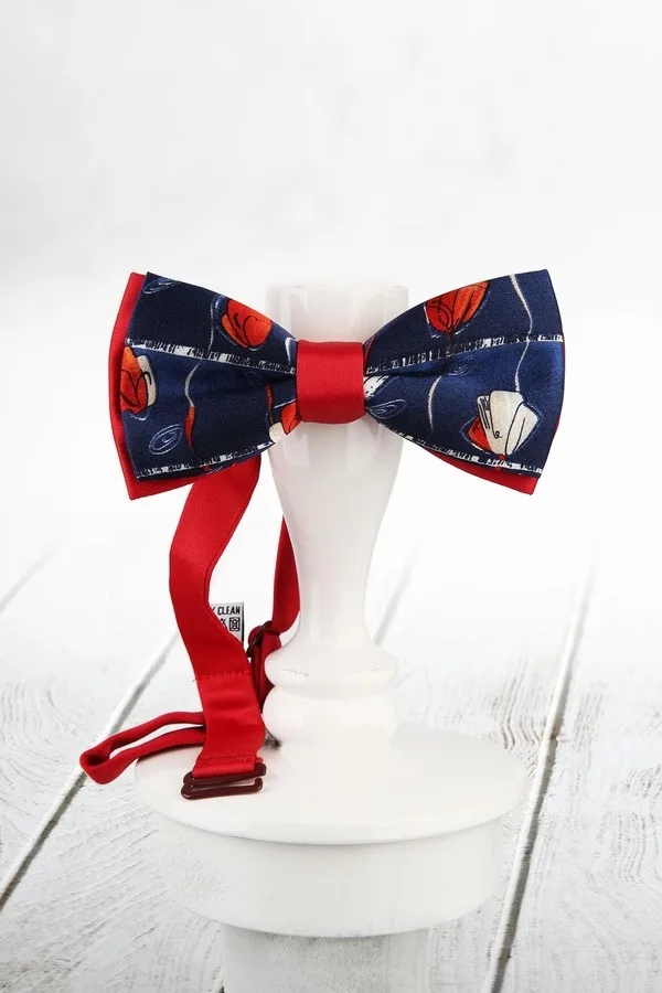 Navy blau Silk Bowtie SB136