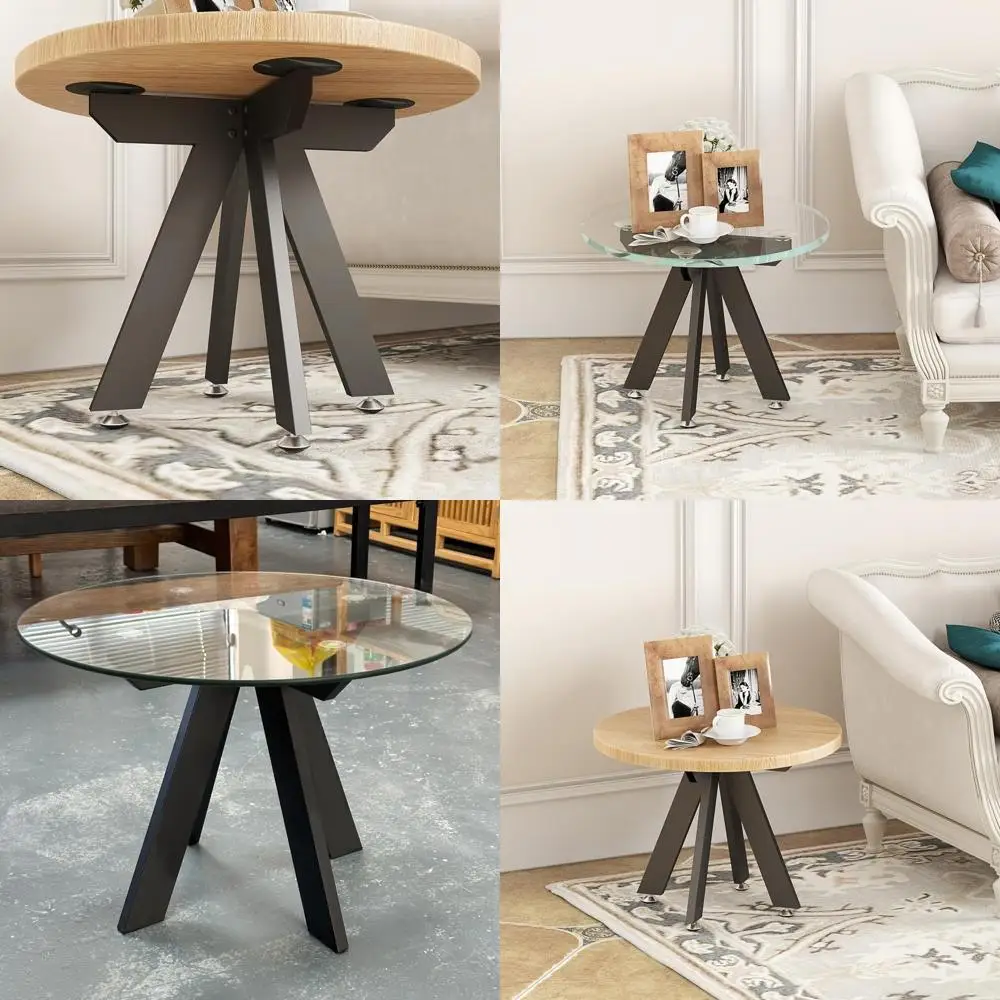 Sturdy Metal Coffee Table Legs, 16 Inch Round Base for Various Table Tops - Suitable for Marble, Glass, Wood (Enhanced Stability