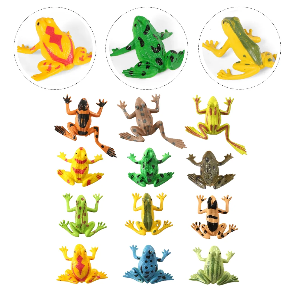 

12 Pcs Inflatable Frog Model Educational Supplies Toys Household Tray Pvc Plastic Frogs