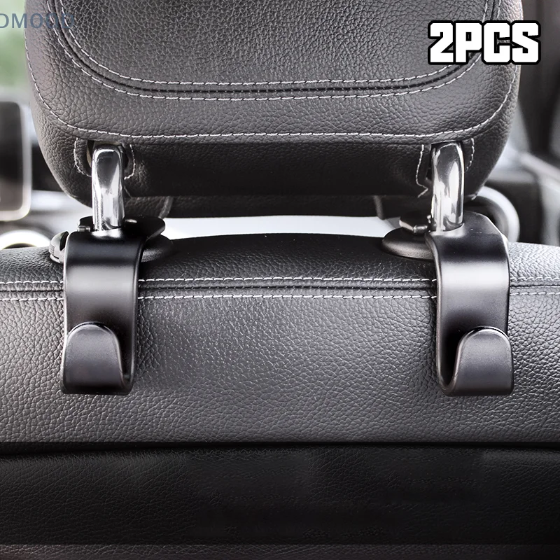 Ganchos multifuncionales para asiento trasero de coche, gancho oculto, creativo, fuerte capacidad de carga, Soporte Simple, 2 unids/lote por bolsa