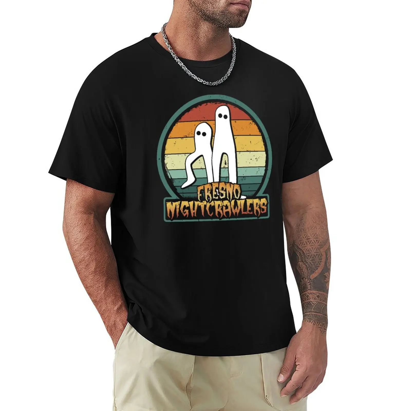 Fresno Nightcrawlers - Retro Cryptid Gift T-Shirt Everyday Wear Basic Short Sleeve Top