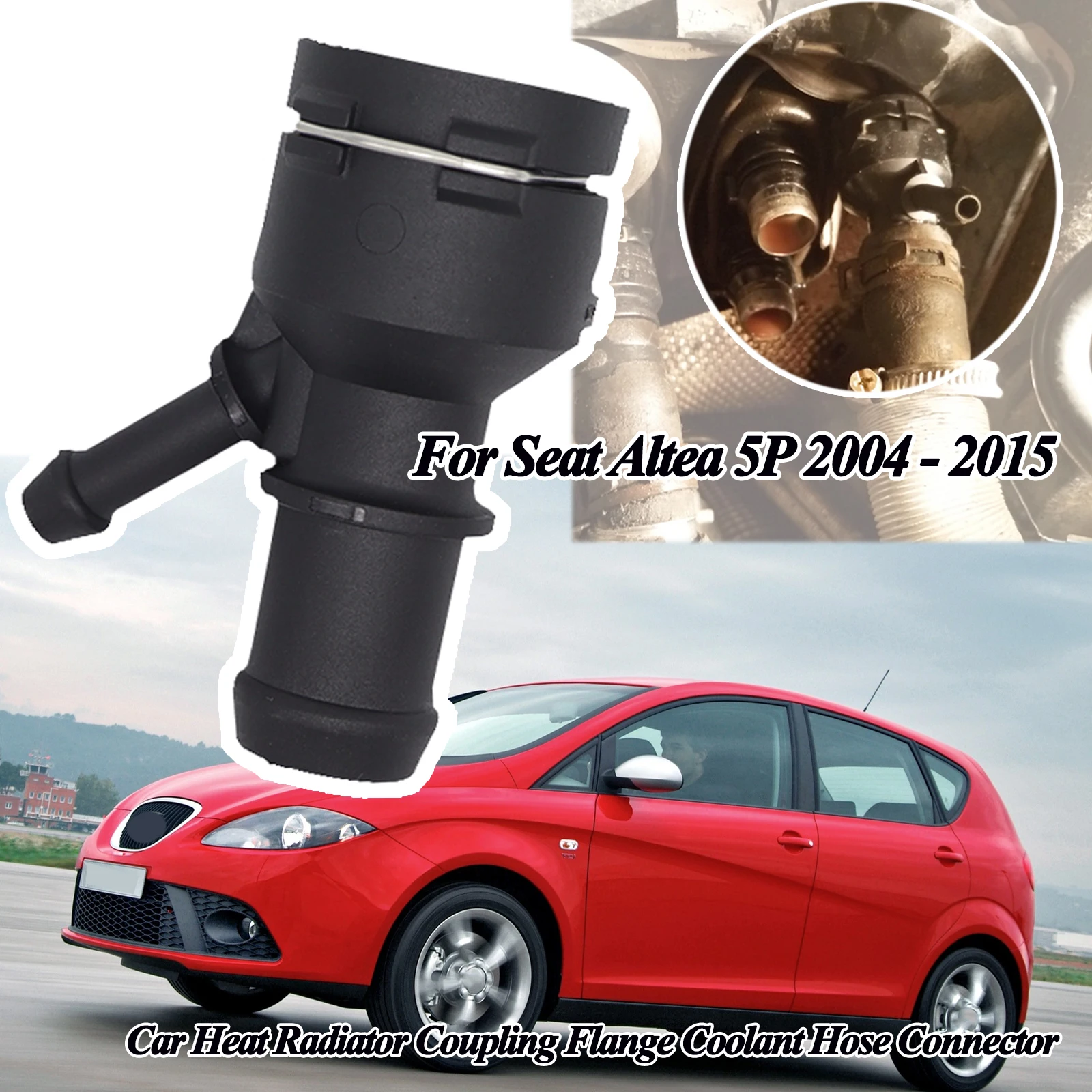 

For Seat Altea 5P 2004 - 2015 Car Heat Radiator Coupling Coolant Hose Flange Connector For Seat Alhambra 7N 2010 - 2015