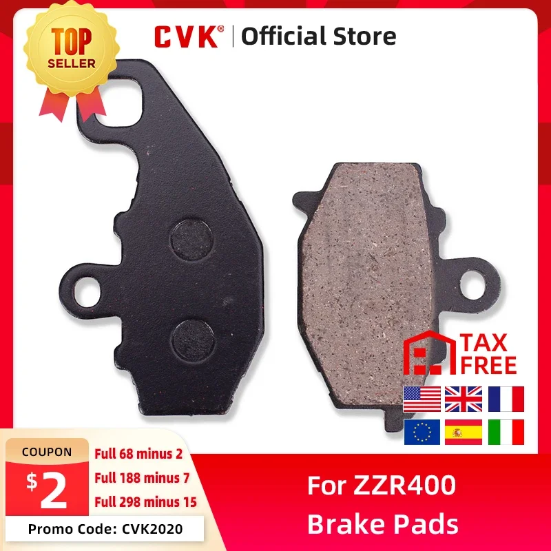 CVK High Quality Rear Brake Pads Disks Shoes For Kawasaki ZRX400 ZZR400 ZZR600 ER-6F ER-6N KLE650 Z750 ZX6R ZX9R ZX10R GPZ1100