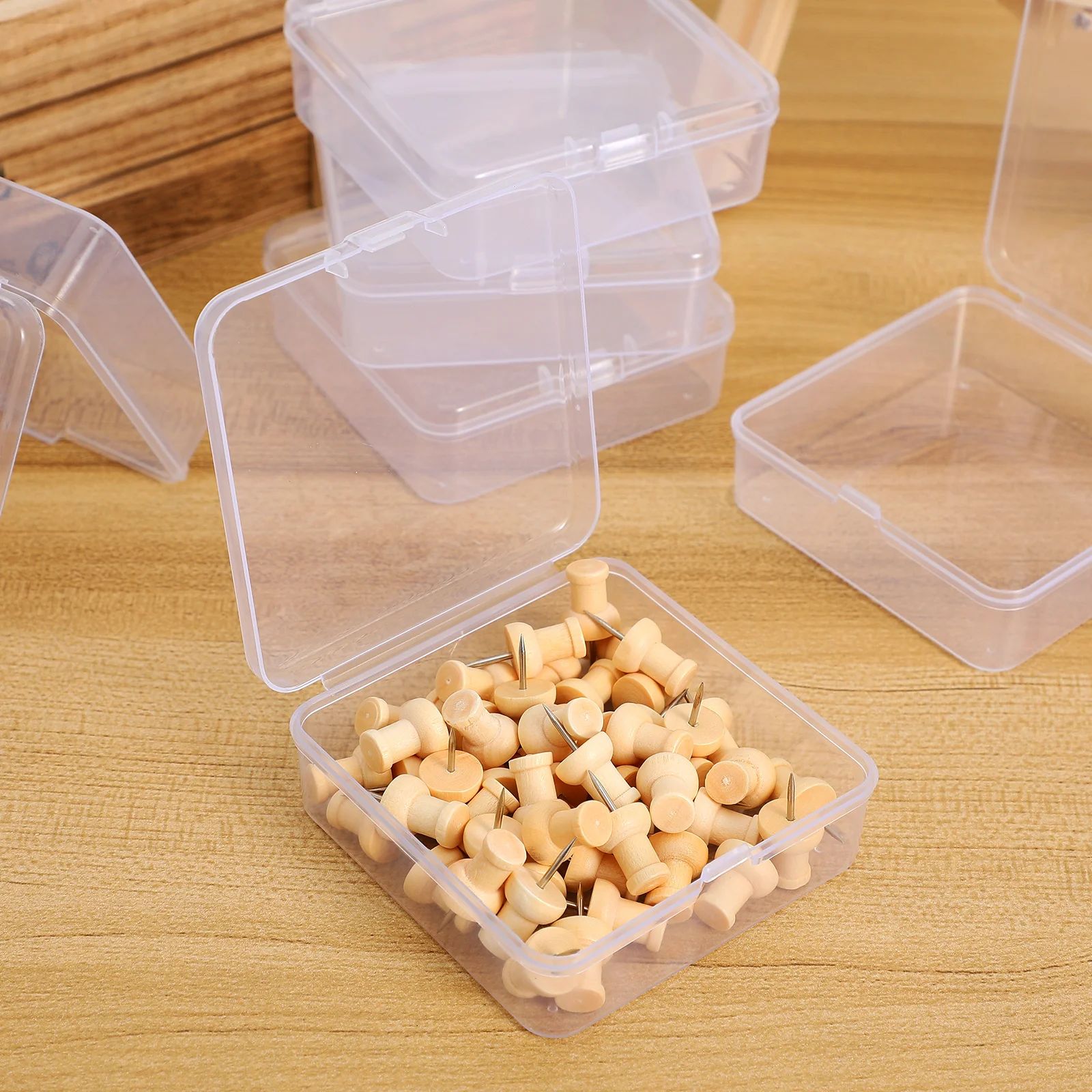 

50pcs Plastic Boxes Clear Containers With Lid For Craft Storage Organizer Bead Jewelry Cases Stackable Compact
