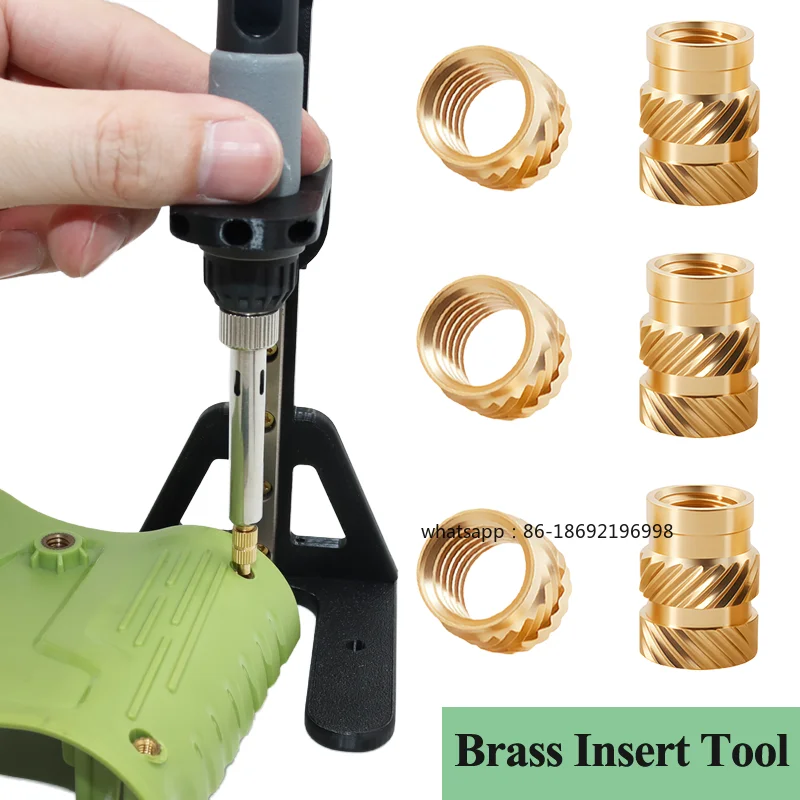 

Новая вставка с терморезьбой, набор инструментов для 3D-принтера, нагревательный набор, ручная машина для имплантации, латунная вставка M3, гаечная гайка, паяльное жало