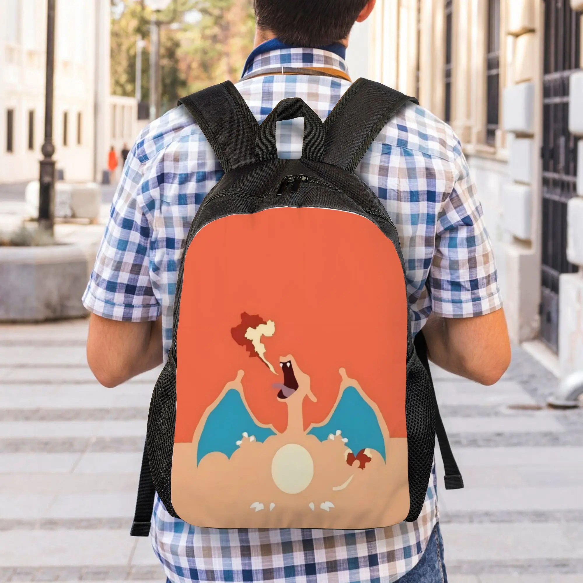 

Back to school season Fashionable Charizard Minimalist Image Bookbag Pokemon Teenager Book Pack Backpack