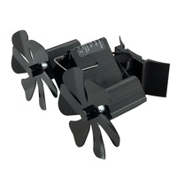 Home Improvement Fireplace Fan Aluminum Black Blade Fireplace Fan Double Heads Thermoelectric Module Wall Mounted