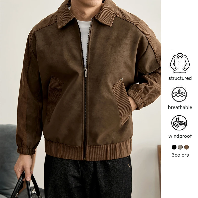 

Мужская куртка из искусственной кожи, зимняя куртка с двусторонним воротником, американская винтажная рабочая одежда, универсальная верхняя одежда, уличная мужская мода