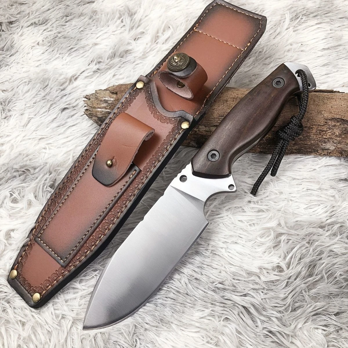 

Tactics Survival Knife Heavy Duty Knives Heavyweight 9cr18mov Blade Rosewood Handles Hunting Knife Outdoor Camping EDC Tools
