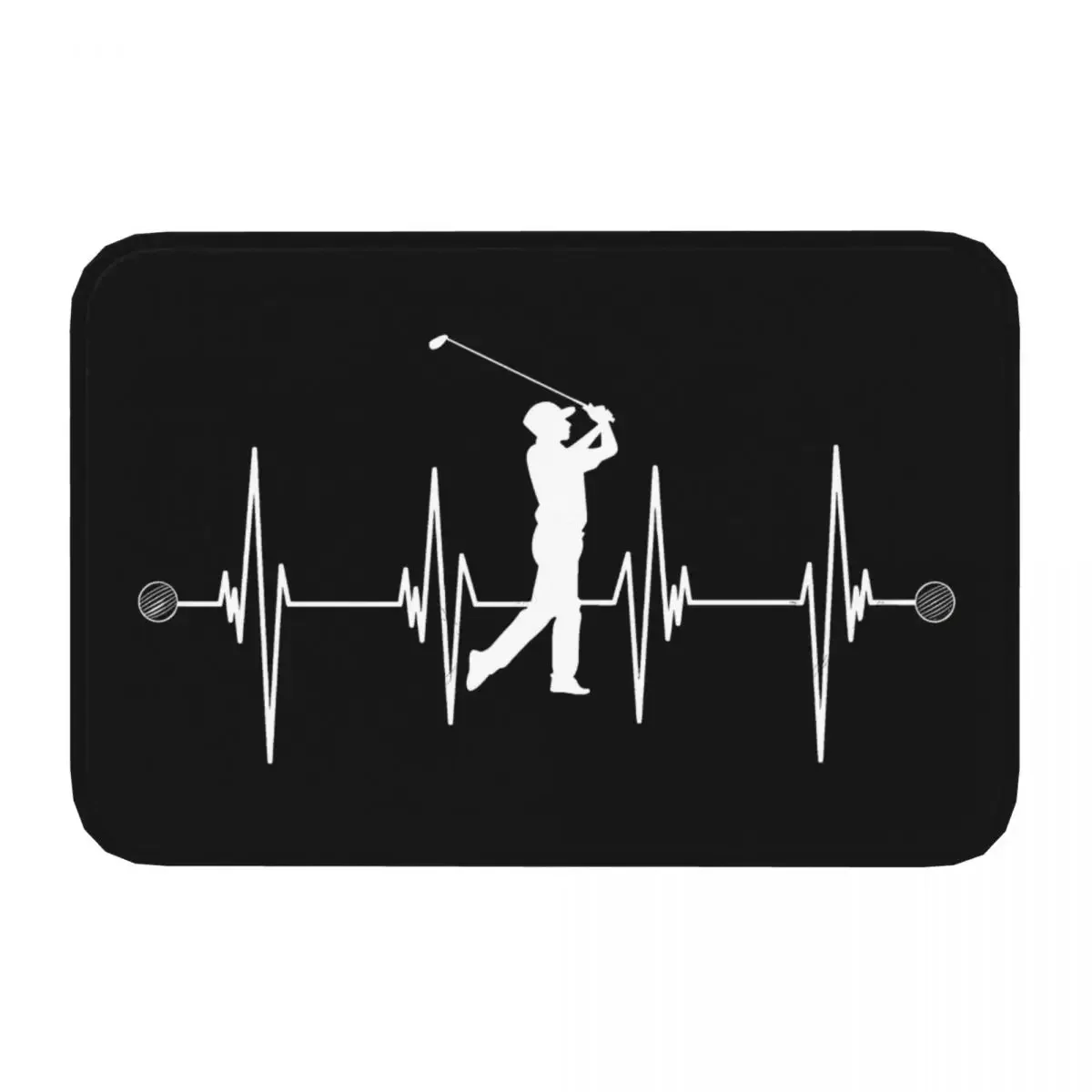 Sport Non-slip Doormat Golf Player Heartbeat Carpet Bath Kitchen Mat Prayer Home Decor