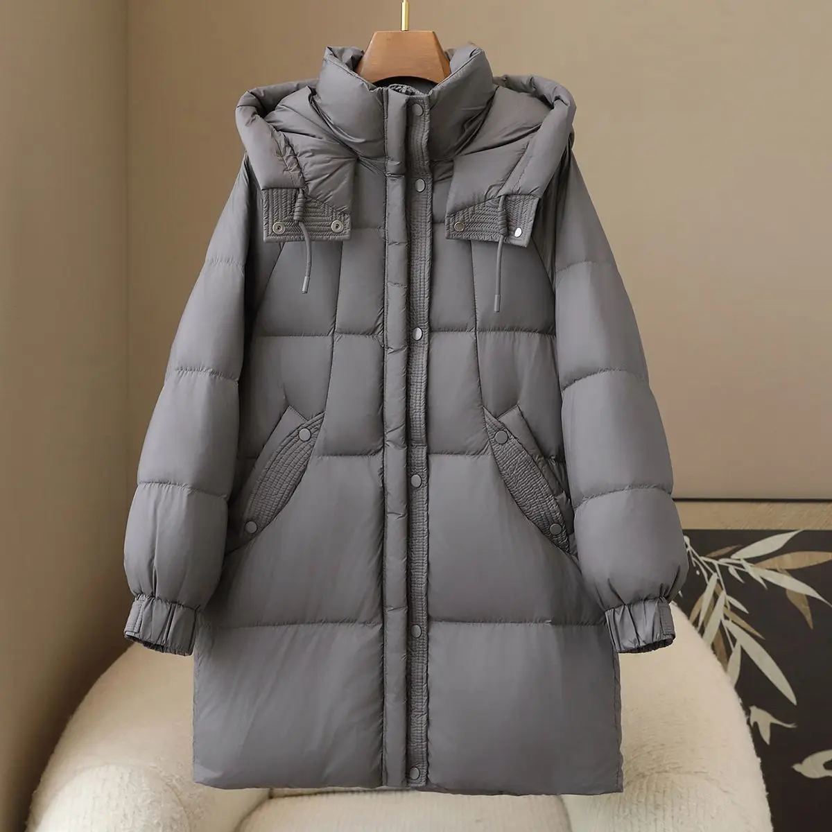 سترة نسائية شتوية جديدة بغطاء للرأس للتنقل سترة مقاومة للبرد