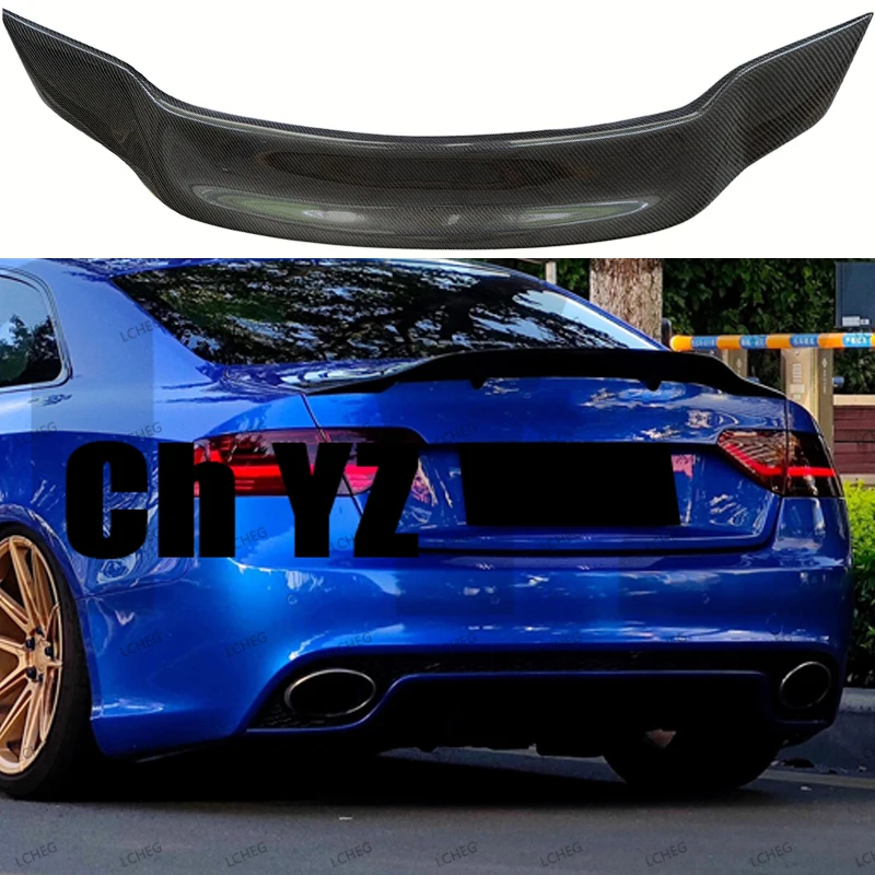 

For Audi 2009-2016 A5 B8 B8.5 8TA 8T3 2 Door Sportback R Style Real Carbon Fiber Material Rear Spoiler Trunk Wing Car Spoiler