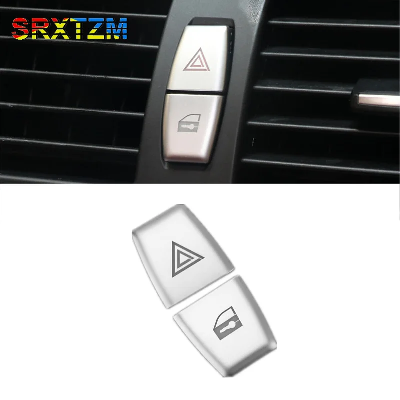 For BMW E70 E71 E84 E60 X5 X6 X1 5 Series Car Styling Front Warning Light Switch Button Covers Trim Stickers Interior Decor