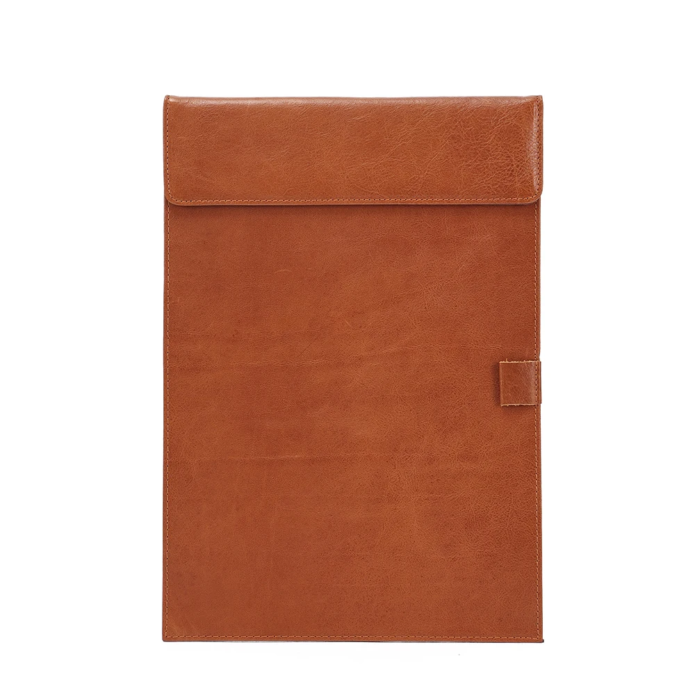 JOYIR High Quality Genuine Cow Leather Clipboard A4 Writing Pad for School Business Office A4 Document Padfolio File Folder