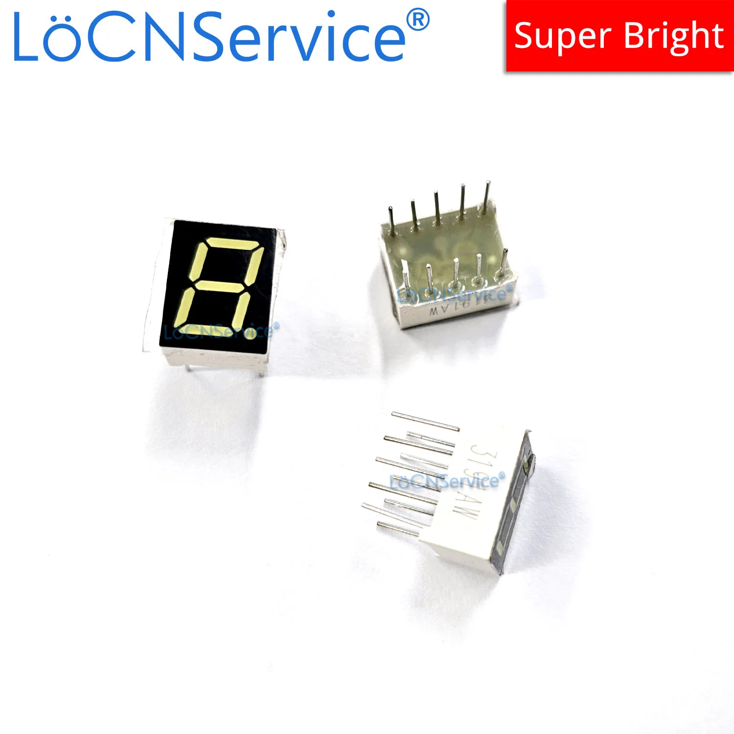 LoCNService 30PCS 0.39Inch Digital Tube LED Display 1 Bit Red Yellow Green Blue Common Anode / Cathode 7 Segment 0.39 inch