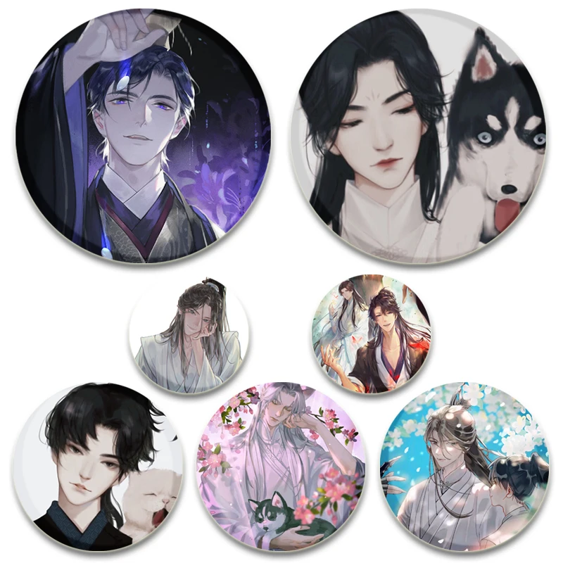 Chu Wanning Mo Ran Cartoon Badge Mo Weiyu Anime Pins The Husky and His White Cat Shizun Erha He Ta De Bai Mao Shizun Brooches