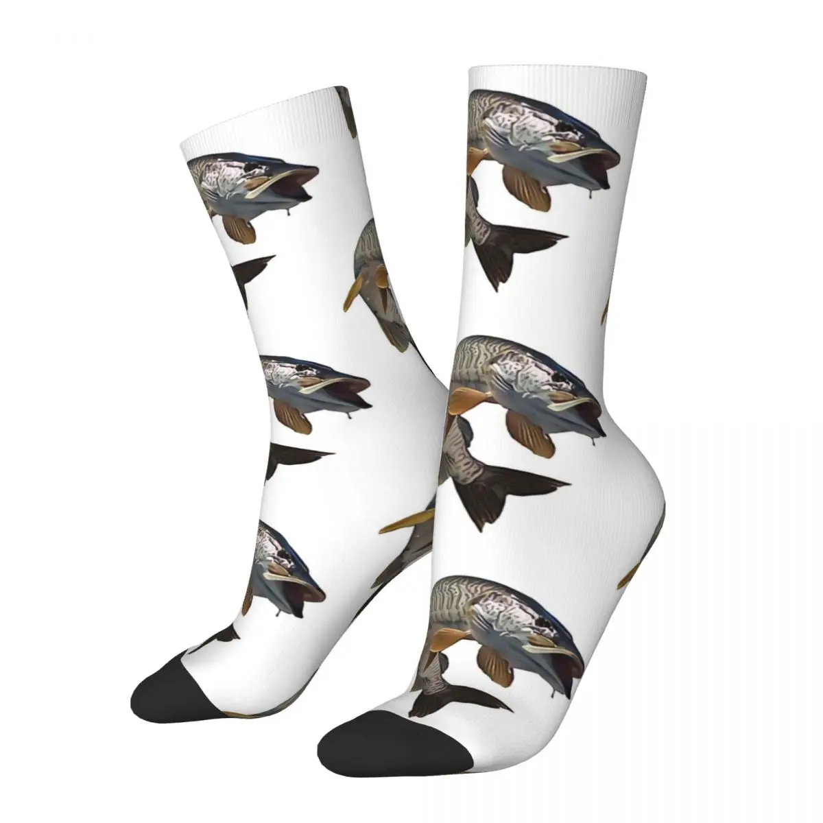 Musky Fisherman Fishing Socks Sports 3D Print Boy Girls Mid-calf Sock