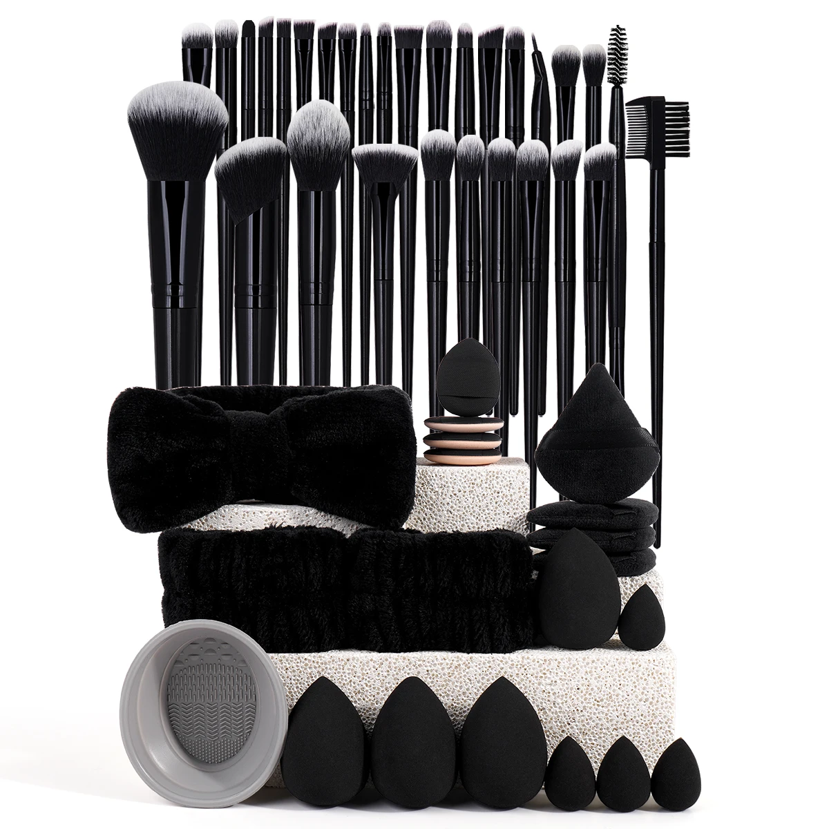 MAANGE 50-teiliges Make-up-Pinsel-Set, 30-teiliges Make-up-Pinsel mit Dreieck, Puderquaste, Beauty-Ei für Puder, Foundation, gemischte Schönheitswerkzeuge