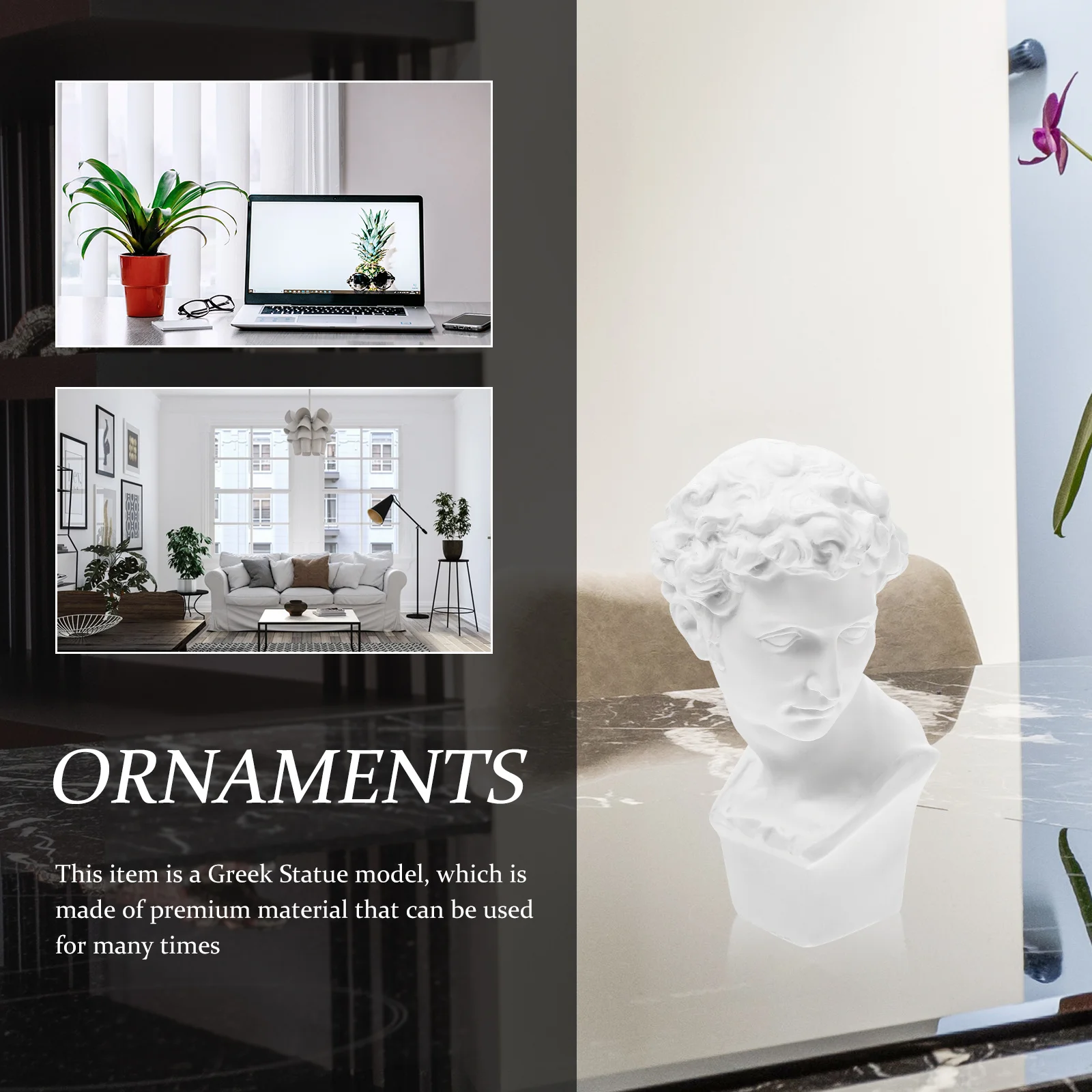 

Premium Resin Greek Bust Statue for Home Office Decor Classical Mythology Sculpture Tabletop Art Piece for Classroom Sketching