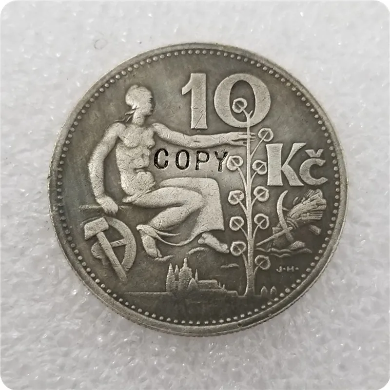 1933 Tchécoslovaquia 10 Korun Copia moneda