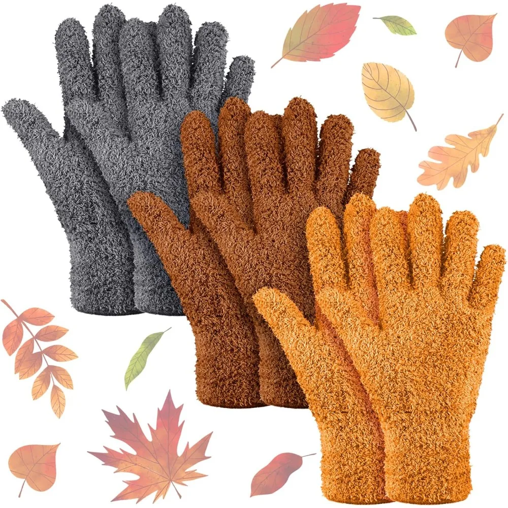 

3 Pairs of Microfiber Plant Cleaning Gloves, Suitable for Indoor Plants, Blinds, and Household Cleaning