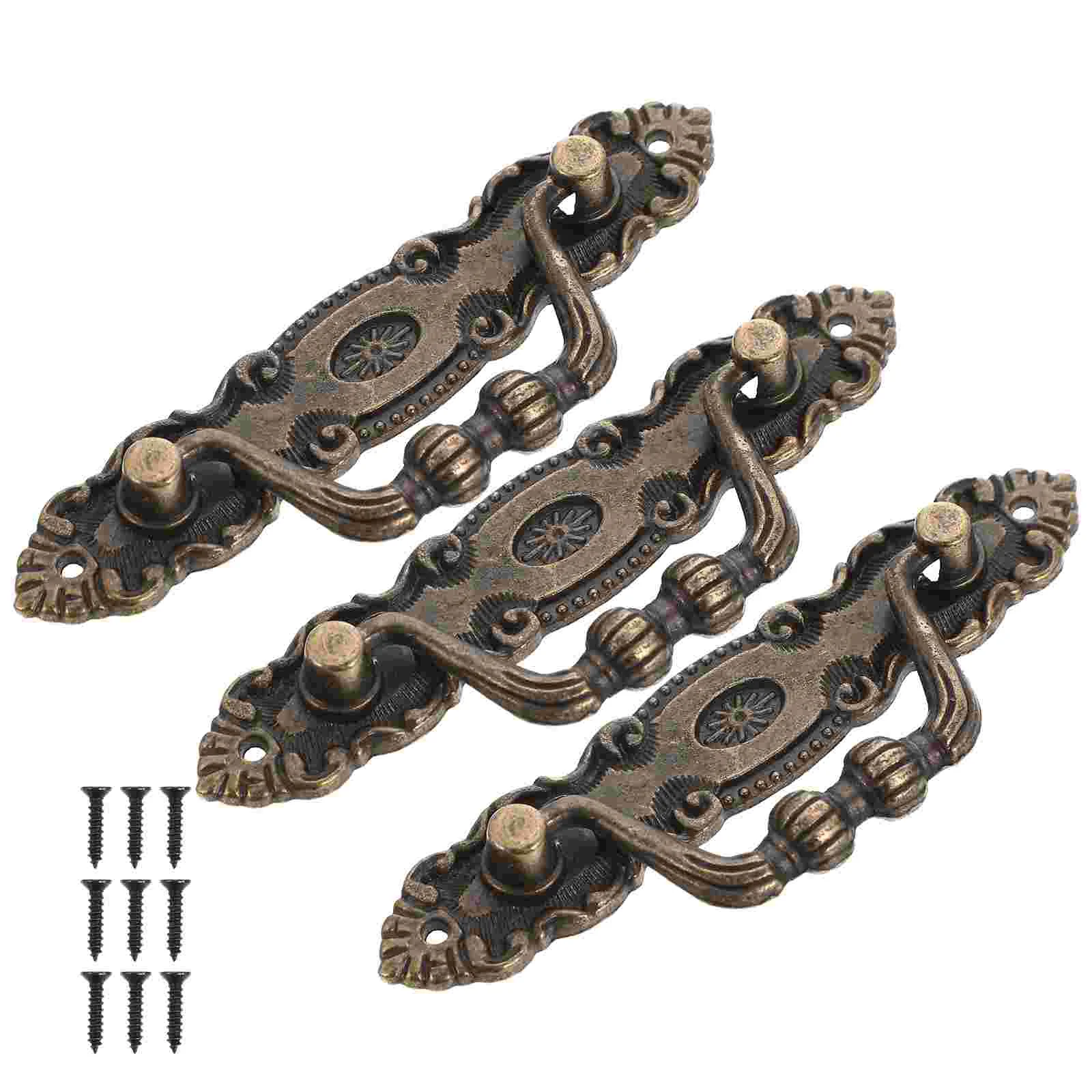 

3 Sets Handle Dresser Handles Drawer Pull Ring Kitchen Cabinet Unique Taste Closet Knobs Versatile Zinc Alloy Home Door