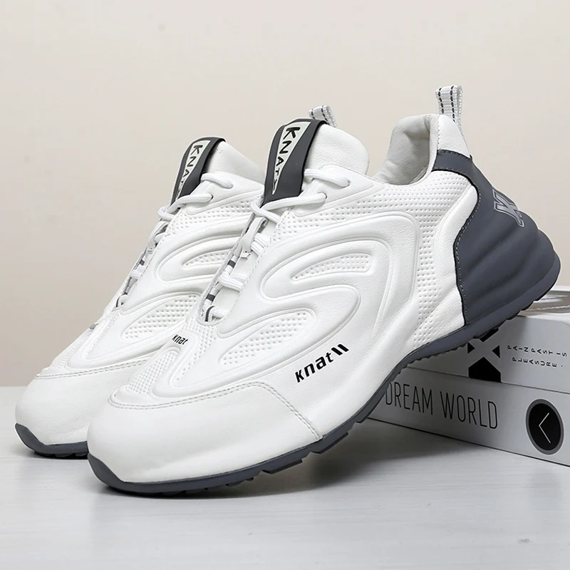 

Men's Shoes with a Closed Sole, Breathable for Spring and Autumn, New Style, Genuine Leather, Wear-Resistant, Non-Slip, Trendy,