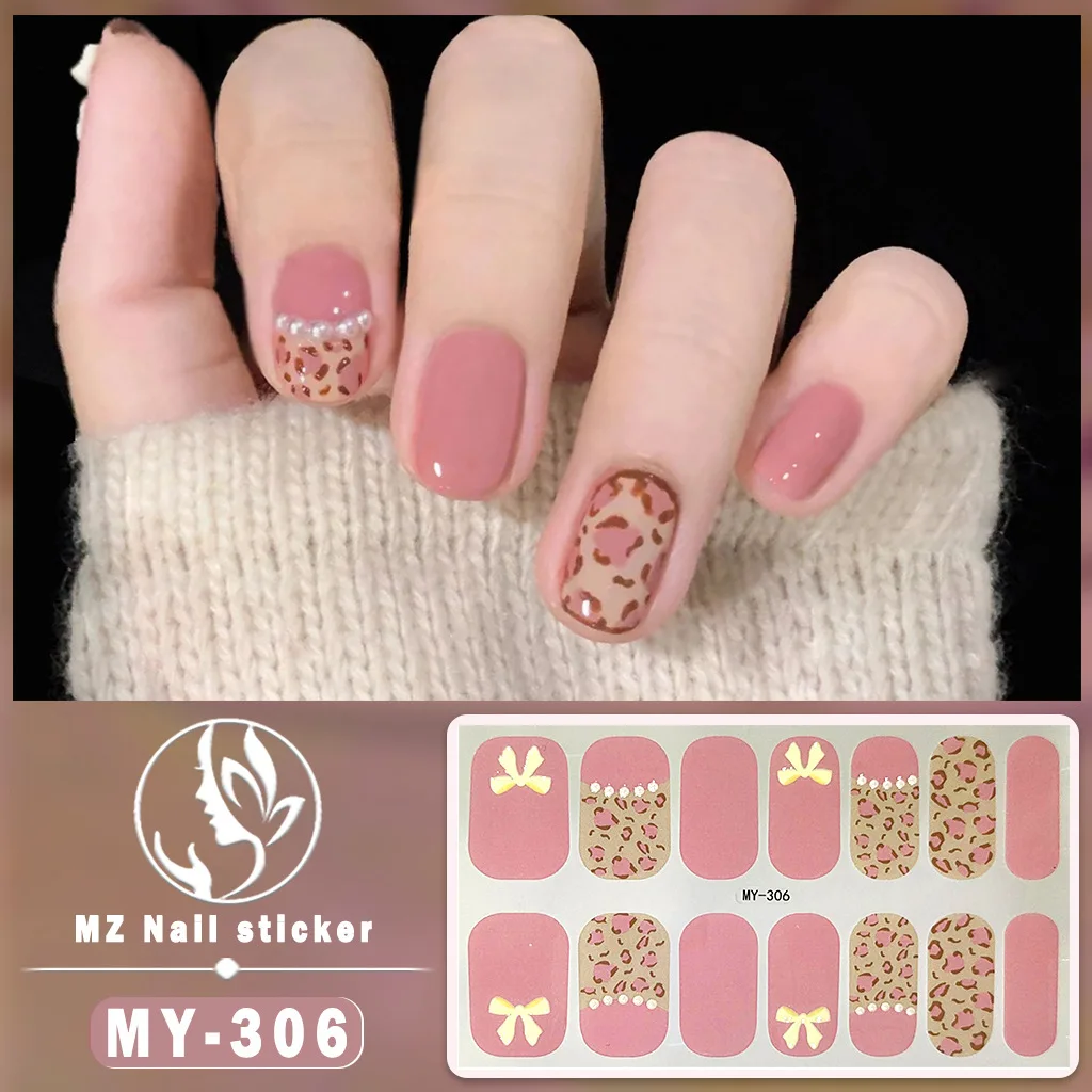 ﻿   สติกเกอร์ติดเล็บลายโบว์ 14Tips แบบติดเองได้ ลายไล่สี สำหรับตกแต่งเล็บ