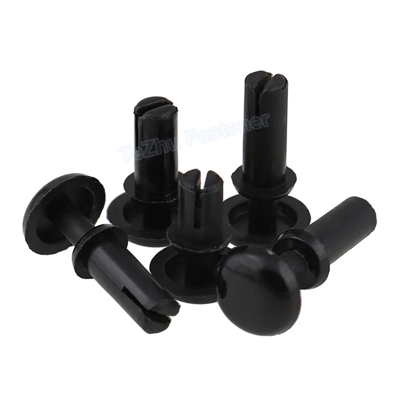 Rivets en Nylon blanc noir pour toutes les voitures, lot de 50 pièces, R4050 - R5085 4mm 5mm, Rivets à pression de type R