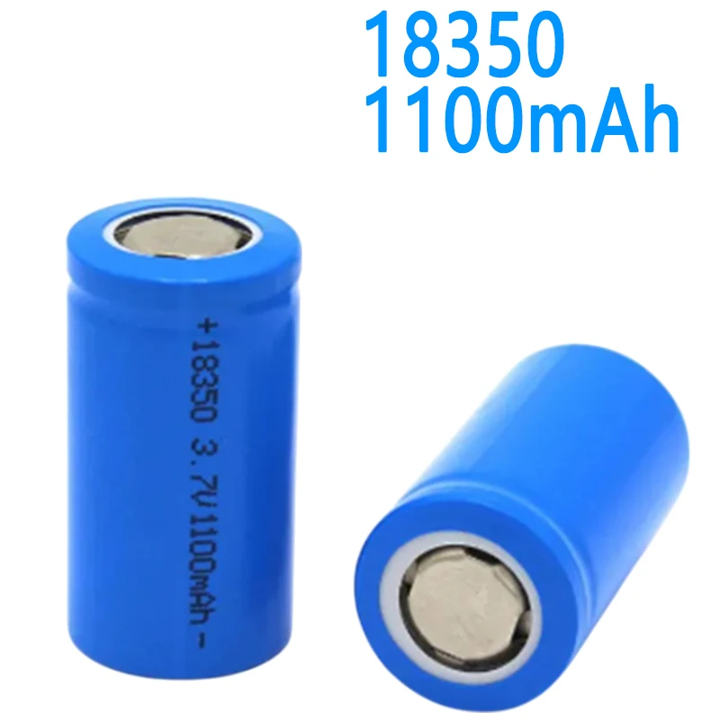 18350 Lithium Ion Battery 1100mAh 3.7V High Capacity Cylindrical for Flashlights Mini LED Devices & Electronics