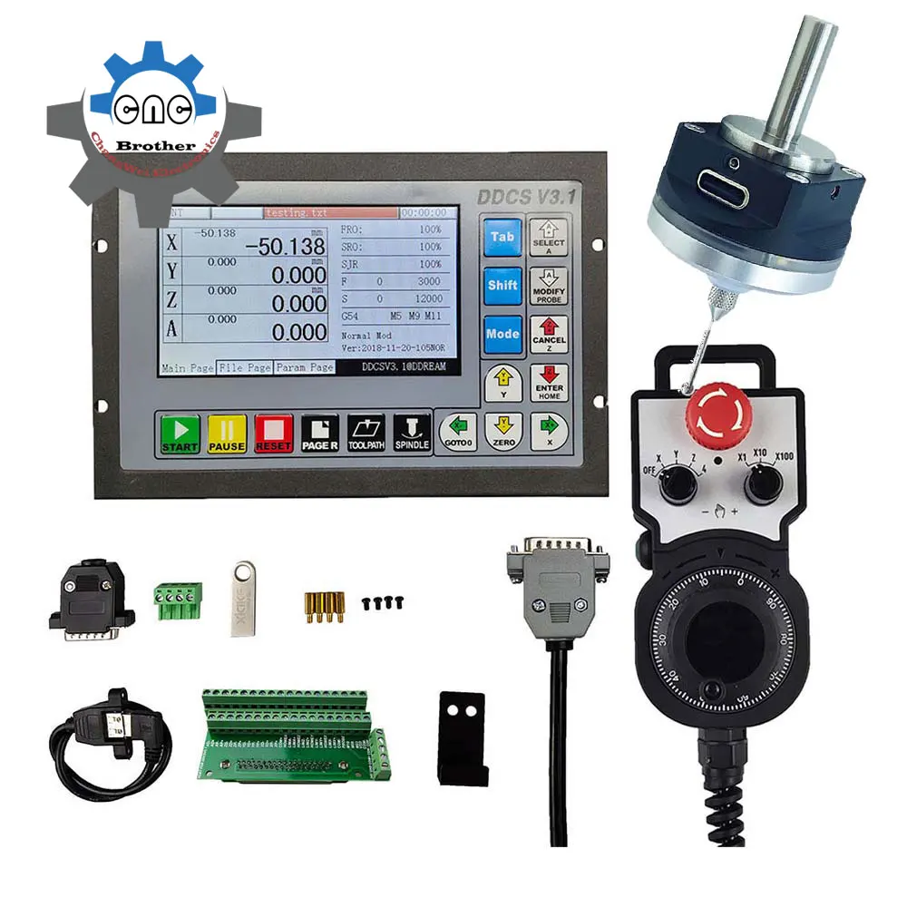 

Brand New Ddcsv3.1 CNC Offline Alone Controller Kit + V6 Anti-roll 3d Probe Finder Compatible With Mach3+6 Axis Handwheel Mpg