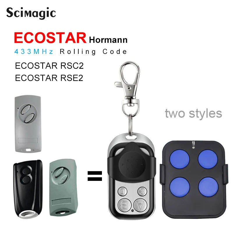 

Two Styles For Opener ECOSTAR Liftronic 500 700 800 Remote Control Transmitter RSC2 RSE2 Garage Door Remote Control 433.92mhz