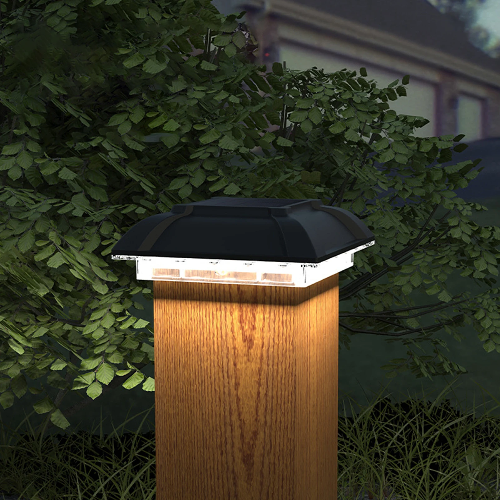 

1 шт., солнечные батареи, световые украшения, наружное светодиодное освещение для садового забора, ворот, столб, квадратные современные декоративные принадлежности