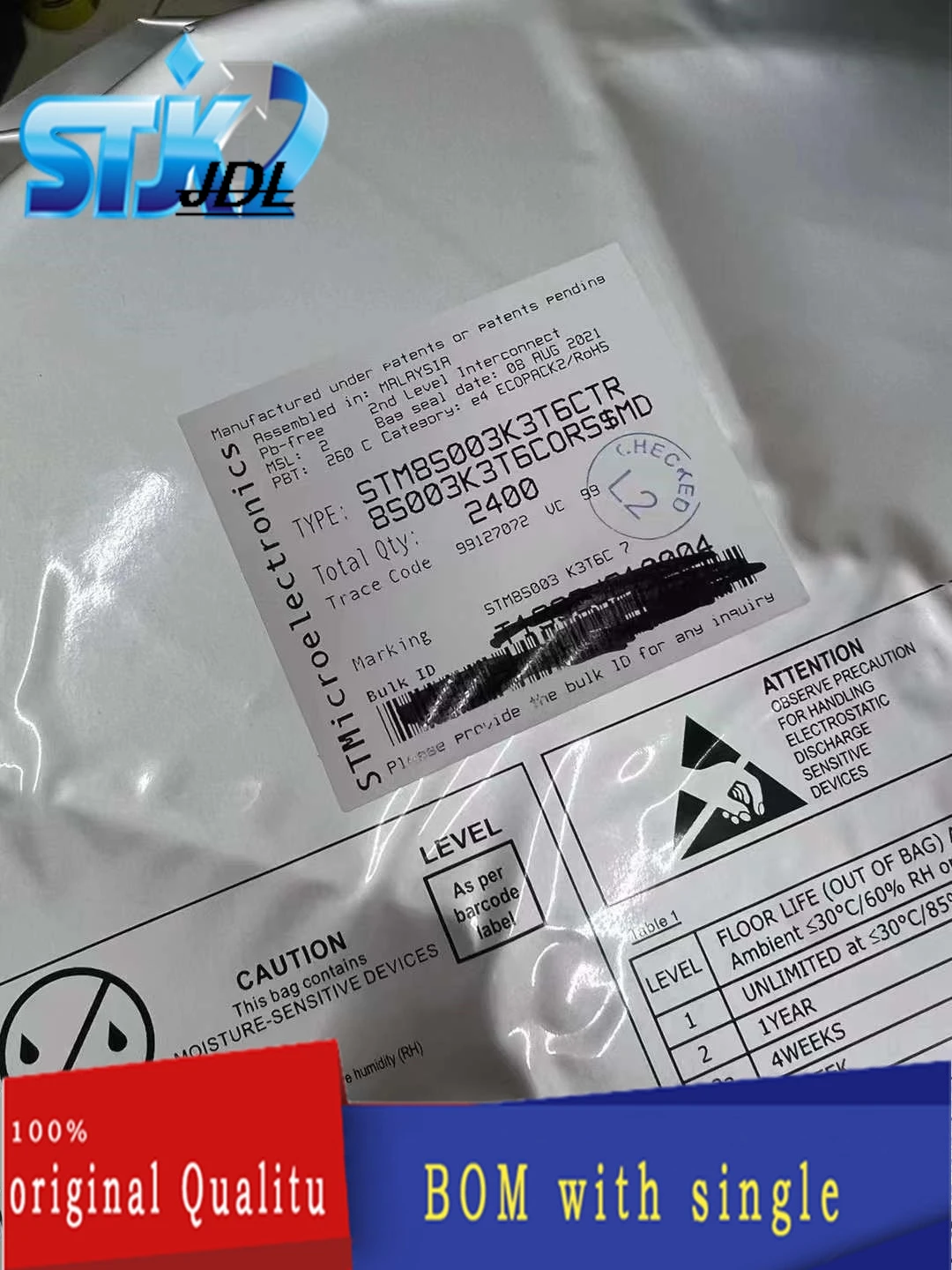 IC STM8S003K3T6CTR LQFP32 DC2021, Interface Server, Solution Series, Novo, Original, Somente Chip de Vendas e Reciclagem, 1Pc