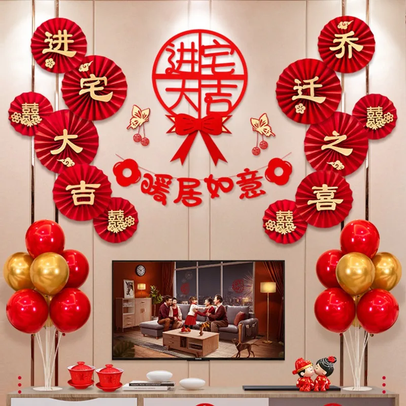 house-warming-decoration-living-room-tv-sofa-background-wall-layout-supplies-new-home-new-house-pendant-set