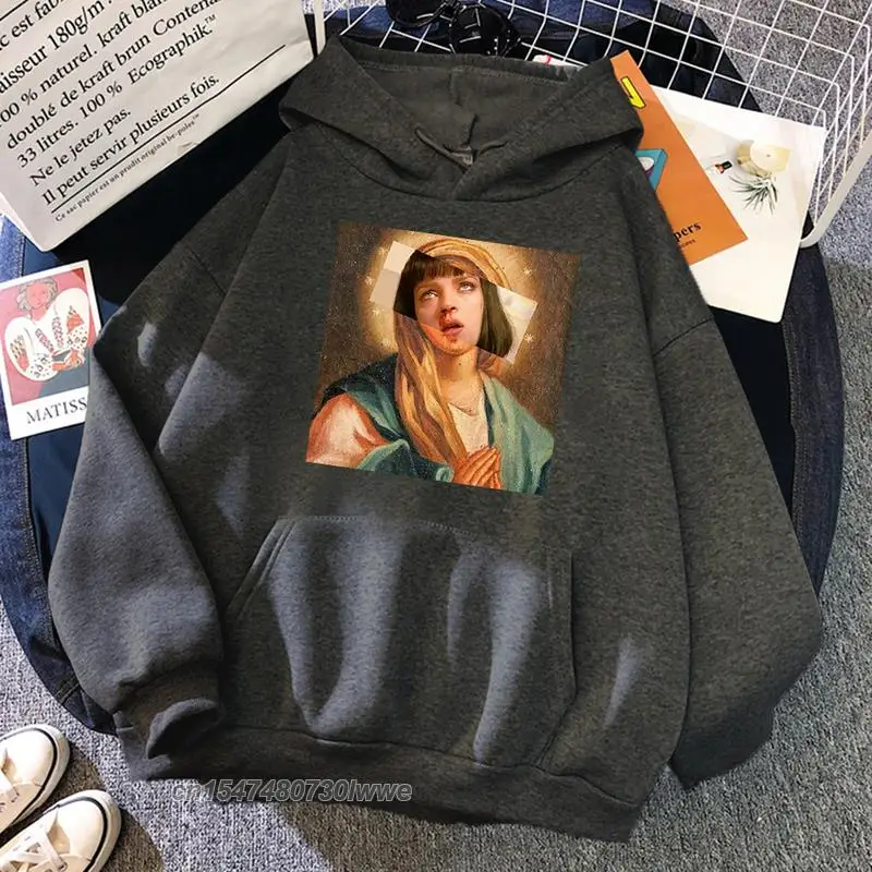 Saint Jules Pulp Fiction Mia Wallace Sweatshirts 2022 Casual Creative Pullovers Male Harajuku Guys Hoodie Oversized Tracksuit