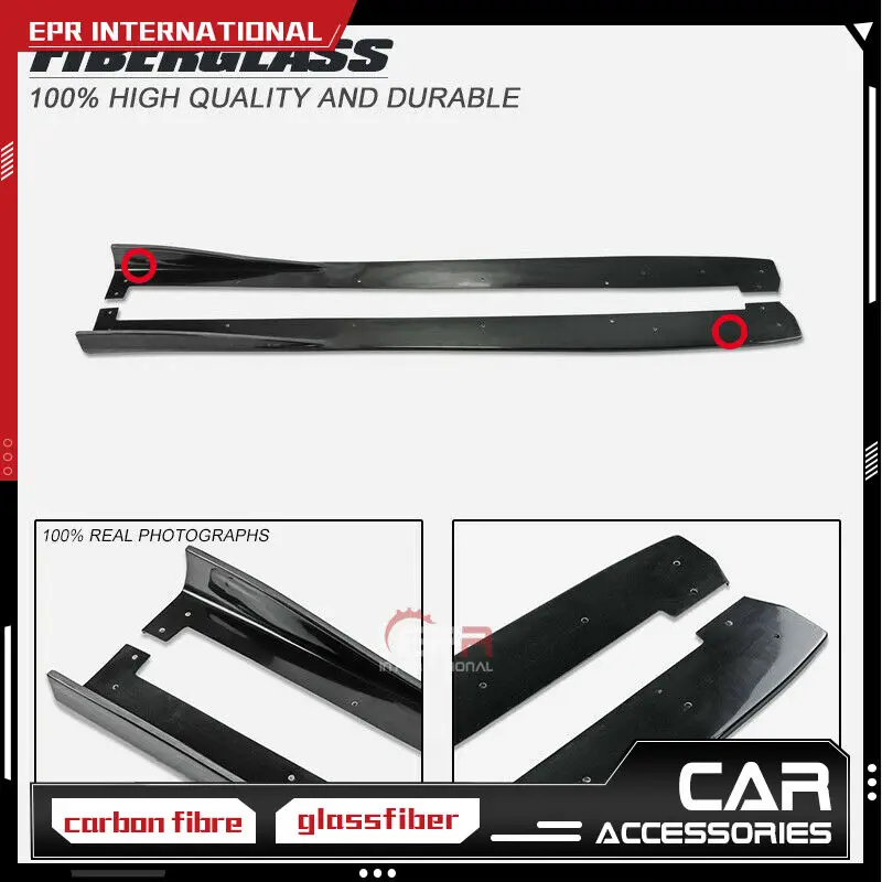 For Honda 2017+ Civic Typ-R FK8 VRSAR2 Style Side Skirt Underboard Addon 2pcs Trim FRP Unpainted Bodykits