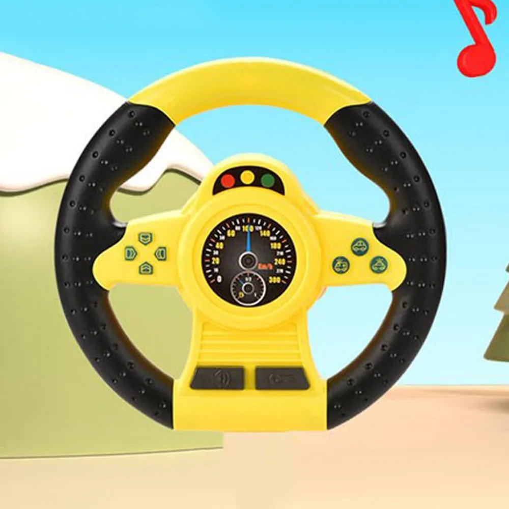 

360 ° Rotation Copilot Steering Wheel Multi Functional Early Education Simulation Steering Wheel Toys Montessori Interactive